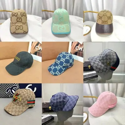 Caps in several colours and patterns